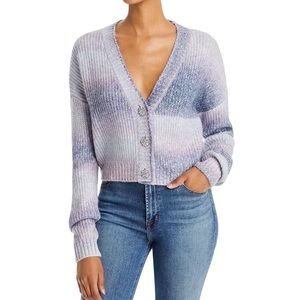 Aqua Ombre Rhinestone Cardigan